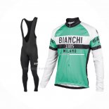 2017 Maillot Cyclisme Bianchi Milano Ml Vert Manches Longues Et Cuissard