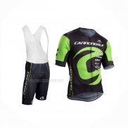 2017 Maillot Cyclisme Cannondale Vert Noir Manches Courtes Et Cuissard