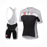 2017 Maillot Cyclisme Castelli 3t Gris Noir Manches Courtes Et Cuissard