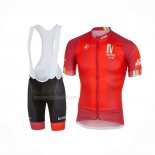 2017 Maillot Cyclisme Castelli Maratona Rouge Manches Courtes Et Cuissard