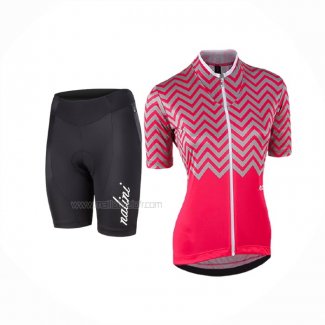 2017 Maillot Cyclisme Femme Nalini Wave Rouge Manches Courtes Et Cuissard