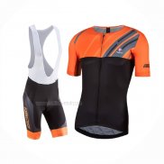 2017 Maillot Cyclisme Nalini Roma Noir Orange Manches Courtes Et Cuissard