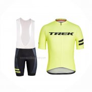 2018 Maillot Cyclisme Trek Lumiere Jaune Manches Courtes Et Cuissard