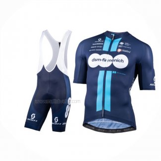 2023 Maillot Cyclisme DSM Bleu Manches Courtes Et Cuissard