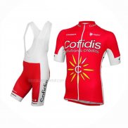 2016 Maillot Cyclisme Cofidis Rouge Blanc Manches Courtes Et Cuissard