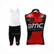 2017 Gilet Coupe-vent BMC Rouge Noir Et Cuissard