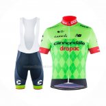 2017 Maillot Cyclisme Cannondale Drapac Vert Manches Courtes Et Cuissard