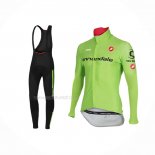 2017 Maillot Cyclisme Cannondale Vert Manches Longues Et Cuissard