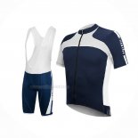 2017 Maillot Cyclisme RH+ Blanc Bleu Manches Courtes Et Cuissard