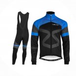 2019 Maillot Cyclisme Nalini Noir Bleu Manches Longues Et Cuissard