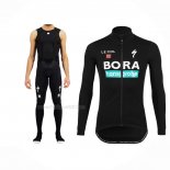 2022 Maillot Cyclisme Bora-Hansgrone Noir Manches Longues Et Cuissard