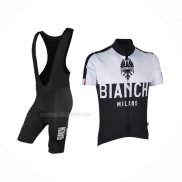 2017 Maillot Cyclisme Bianchi Milano Noir Manches Courtes Et Cuissard