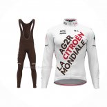 2022 Maillot Cyclisme Ag2r La Mondiale Blanc Manches Longues Et Cuissard