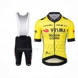 2024 Maillot Cyclisme Jumbo Visma Jaune Noir Manches Courtes Et Cuissard