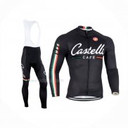 2014 Maillot Cyclisme Castelli Noir Manches Longues Et Cuissard