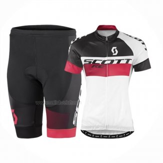 2016 Maillot Cyclisme Scott Noir Blanc Manches Courtes Et Cuissard