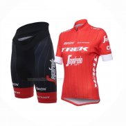 2018 Maillot Cyclisme Femme Trek Segafredo Rouge Manches Courtes Et Cuissard