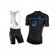 2018 Maillot Cyclisme Nalini Noir Bleu Manches Courtes Et Cuissard