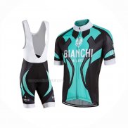 2016 Maillot Cyclisme Bianchi Noir Azur Manches Courtes Et Cuissard