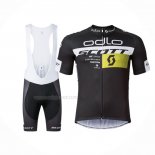 2016 Maillot Cyclisme Scott Noir Jaune Manches Courtes Et Cuissard