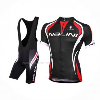 2017 Maillot Cyclisme Nalini Predazzo Noir Rouge Manches Courtes Et Cuissard