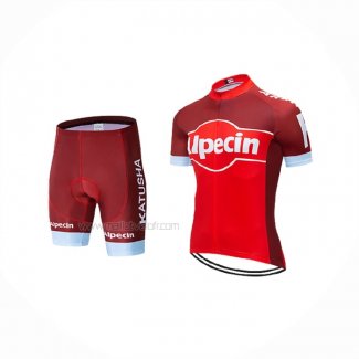 2019 Maillot Cyclisme Katusha Alpecin Rouge Blanc Manches Courtes Et Cuissard