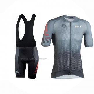 2022 Maillot Cyclisme BMC Gris Manches Courtes Et Cuissard