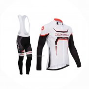 2014 Maillot Cyclisme Castelli Noir Blanc Manches Longues Et Cuissard