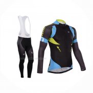 2014 Maillot Cyclisme Pearl Izumi Noir Azur Manches Longues Et Cuissard