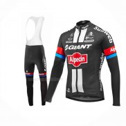 2016 Maillot Cyclisme Giant Alpecin Noir Rouge Manches Longues Et Cuissard