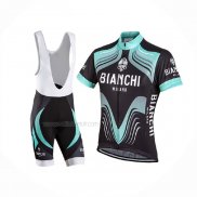 2017 Maillot Cyclisme Bianchi Milano Noir Vert Manches Courtes Et Cuissard