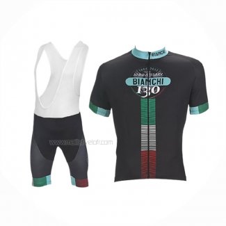 2017 Maillot Cyclisme Bianchi Noir Manches Courtes Et Cuissard