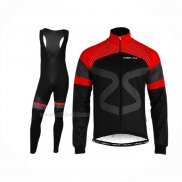 2019 Maillot Cyclisme Nalini Noir Rouge Manches Longues Et Cuissard