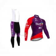 2020 Maillot Cyclisme Burgos BH Violet Rouge Manches Longues Et Cuissard