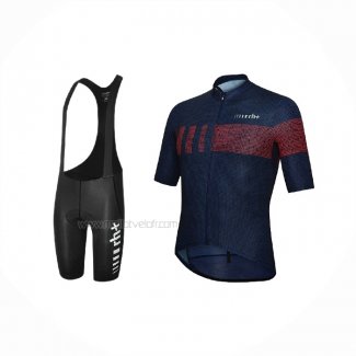 2021 Maillot Cyclisme RH+ Bleu Rouge Manches Courtes Et Cuissard