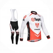 2013 Maillot Cyclisme Trek Orange Blanc Manches Longues Et Cuissard