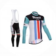 2014 Maillot Cyclisme Bianchi Blanc Vert Manches Longues Et Cuissard