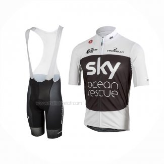 2018 Maillot Cyclisme Sky Blanc Noir Manches Courtes Et Cuissard(1)