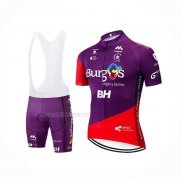 2019 Maillot Cyclisme Burgos BH Violet Rouge Manches Courtes Et Cuissard