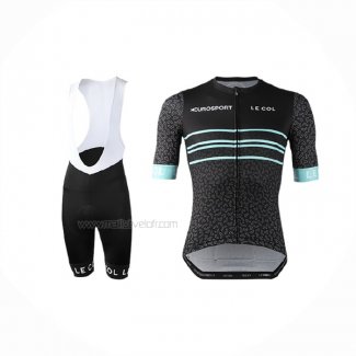 2019 Maillot Cyclisme Eurosport Lecol Noir Manches Courtes Et Cuissard