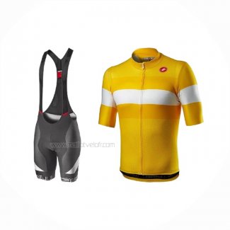 2021 Maillot Cyclisme Castelli Jaune Manches Courtes Et Cuissard