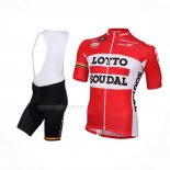 2016 Maillot Cyclisme Lotto Soudal Blanc Rouge Manches Courtes Et Cuissard