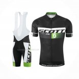 2016 Maillot Cyclisme Scott Noir Vert Manches Courtes Et Cuissard