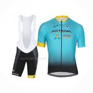 2017 Maillot Cyclisme Astana Bleu Clair Manches Courtes Et Cuissard