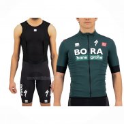 2021 Maillot Cyclisme Bora-Hansgrone Vert Manches Courtes Et Cuissard