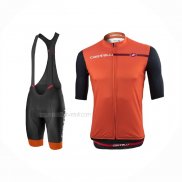 2021 Maillot Cyclisme Castelli Orange Manches Courtes Et Cuissard(1)