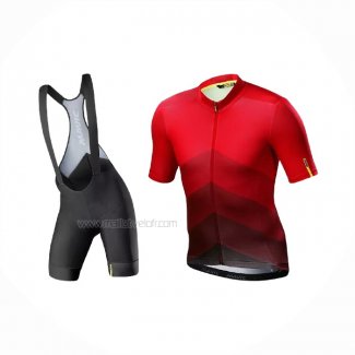 2021 Maillot Cyclisme Mavic Rouge Noir Manches Courtes Et Cuissard